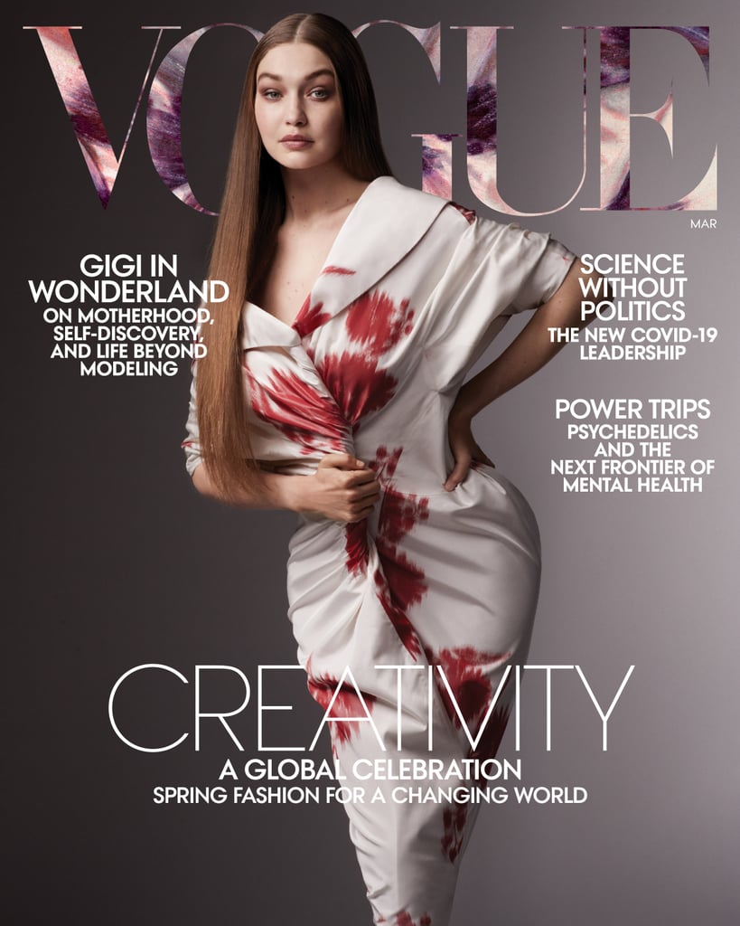 Gigi Hadid's Outfits in Vogue Magazine Cover Post Baby Khai