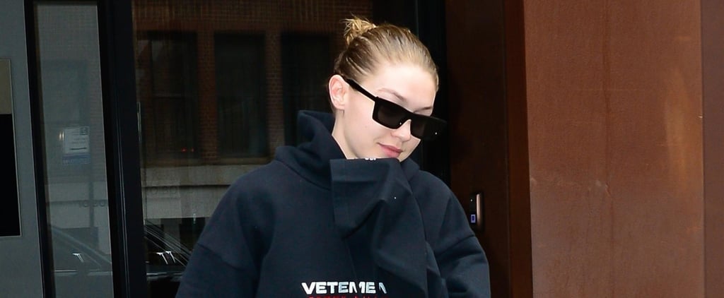 Gigi Hadid's Black Monogrammed Bag