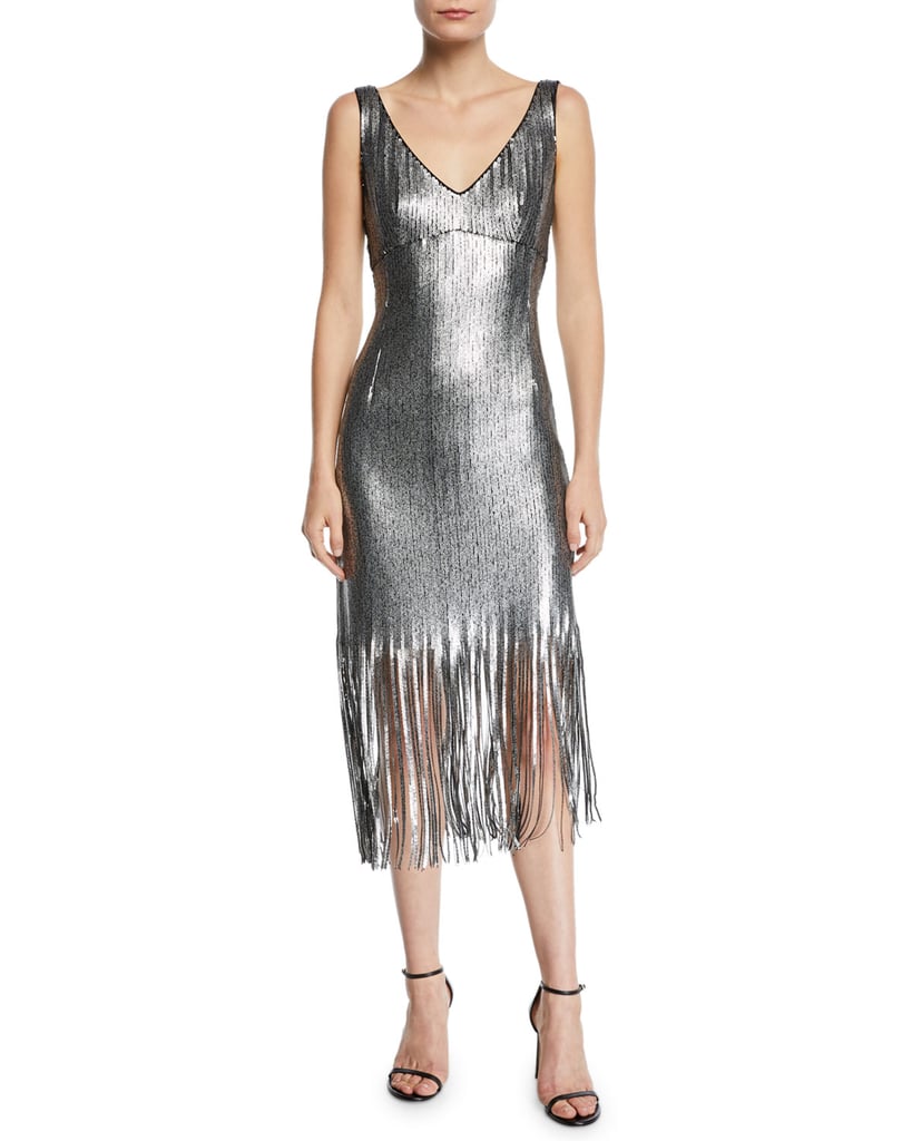 Nanette Lepore Funkytown Sequin Mid-Length Slip Dress