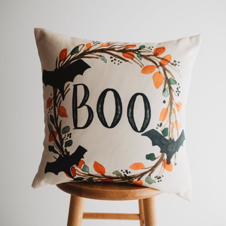 Creature Comfort: Boo Halloween Wreath Pillow Cover