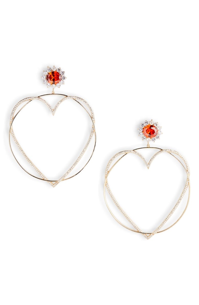 Jiwinaia Locked Heart Hoop Earrings