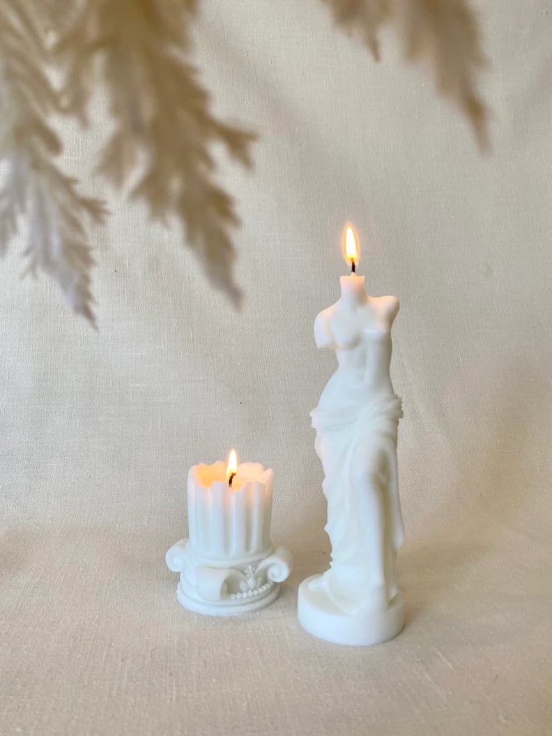 For the Romantic: Venus De Milo Statue Goddess Candle