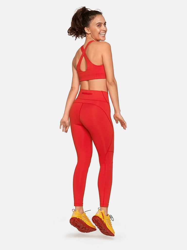 red yoga outfit