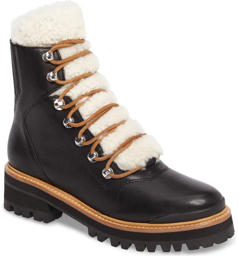 Marc Fisher LTD Izzie Genuine Shearling Lace Up Boot Shoop
