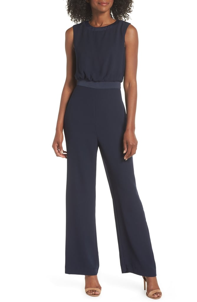 Vince Camuto Satin Detail Crepe Jumpsuit | Jumpsuits For Women at Work ...