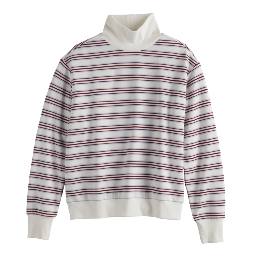 mock neck pullover sweatshirt