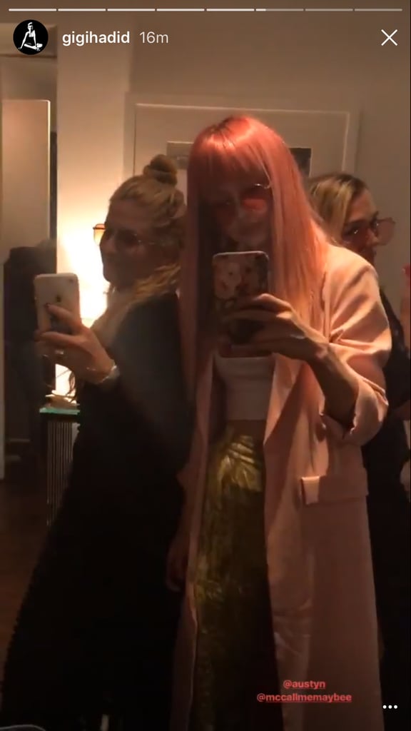She Accessorized With Round Rose-Colored Sunglasses