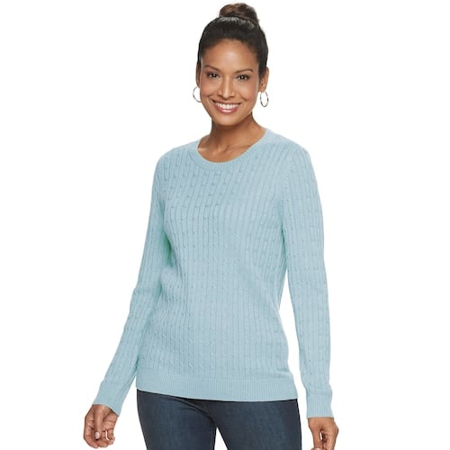 Essential Cable-Knit Crewneck Sweater 