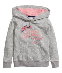 H&M Hooded Printed Top