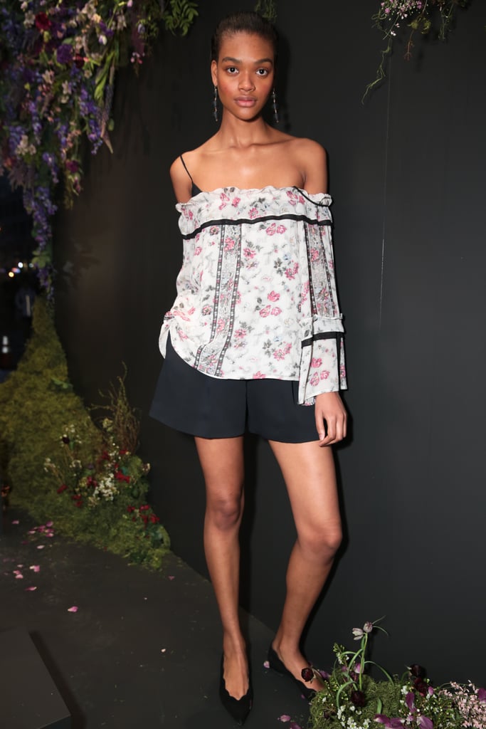 Club Monaco  Gilara Top  ($189) and  Chasym Short ($129),  Edni Flats ($249)