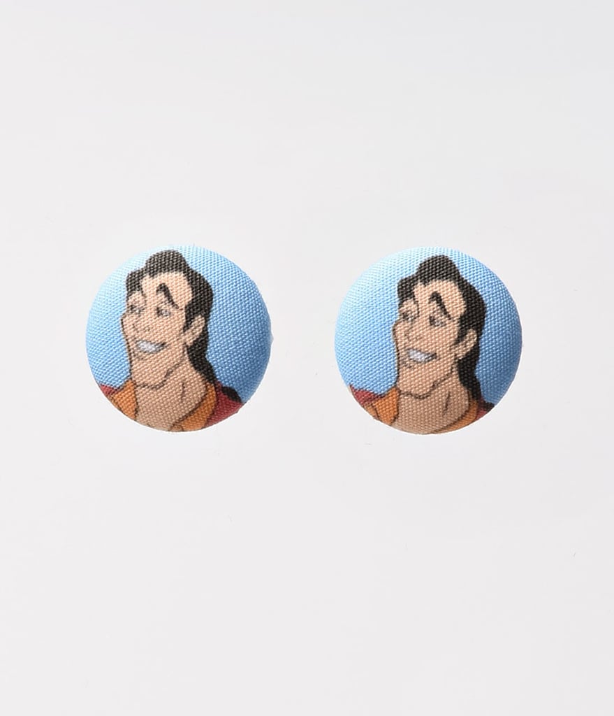 Light Blue Handsome Man Button Post Earrings ($12)