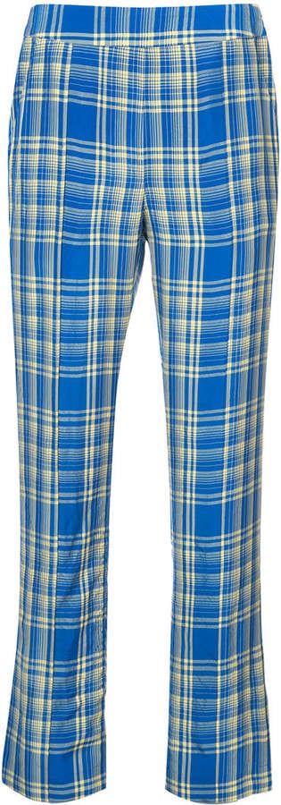 Rosie Assoulin Crinkled Plaid Trousers