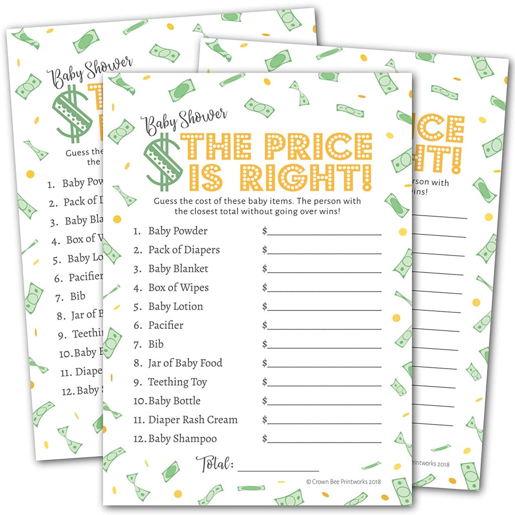 The Price Is Right Baby Shower Game Coed Baby Shower Games POPSUGAR