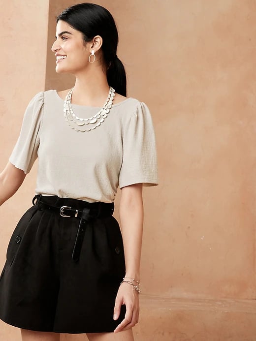 Banana Republic Factory Store Crepe Jacquard Scoop-Back Top