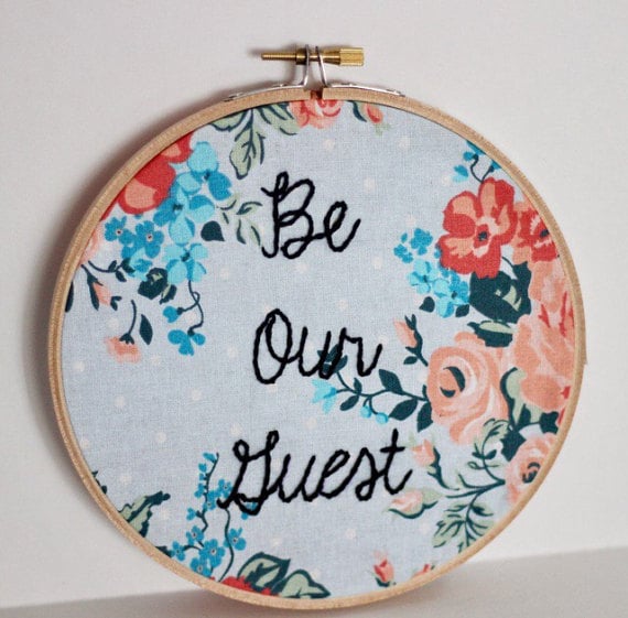 Beauty and the Beast Embroidery Hoop