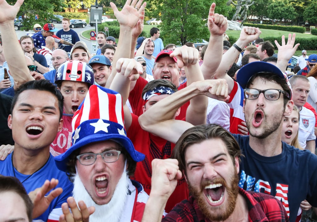 USA fans cheered after the team won its first game against Ghana. World Cup Fans 2014