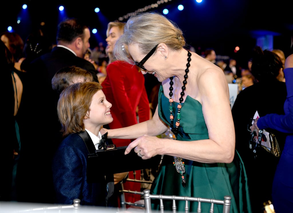 Cameron Crovetti and Meryl Streep at the 2020 SAG Awards