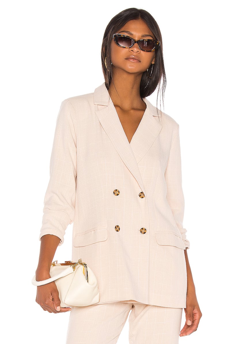 Song of Style Kroy Blazer in Beige Check from Revolve.com