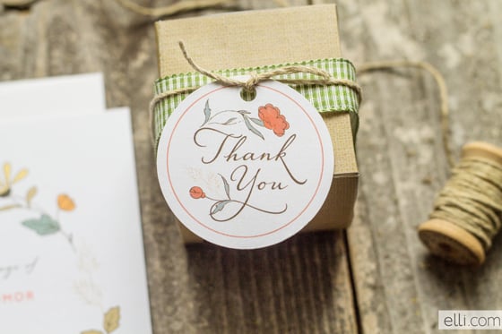 Country Floral Thank You Tag