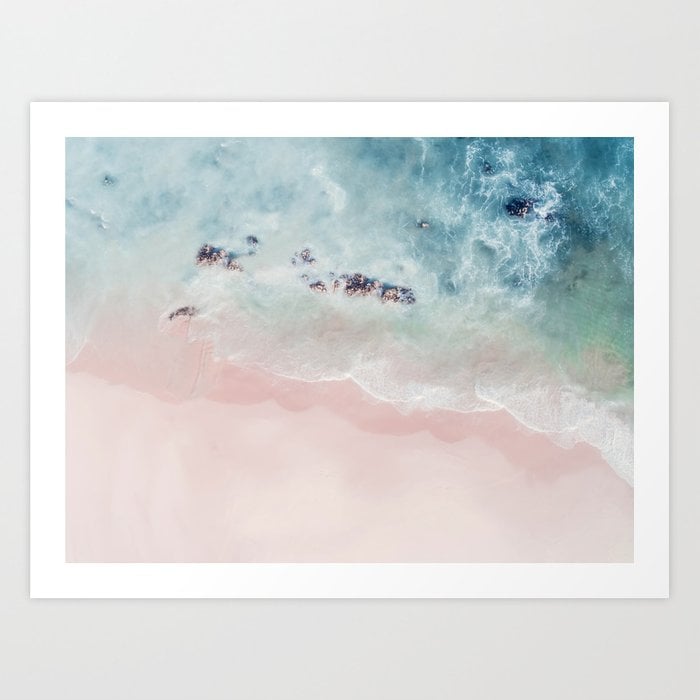 "Ocean Pink Blush" Art Print by Ingrid Beddoes