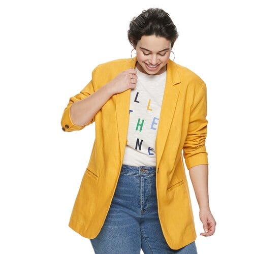 POPSUGAR Plus Size Linen Blazer | 58 On-Sale For Curvy Shapes (We're Talking as Low as $14!) POPSUGAR Photo 11