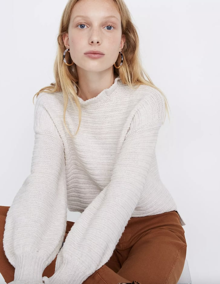 Madewell Ruffle-Neck Pullover Sweater 