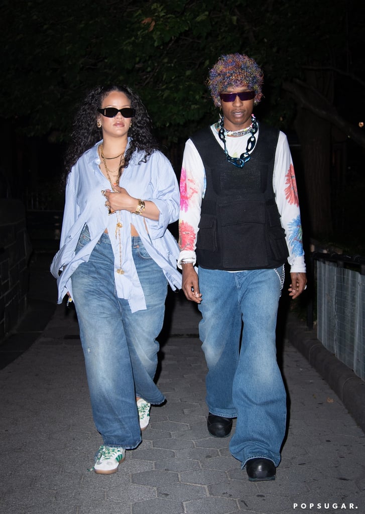Rihanna and A$AP Rocky Walk Through a Park in NYC