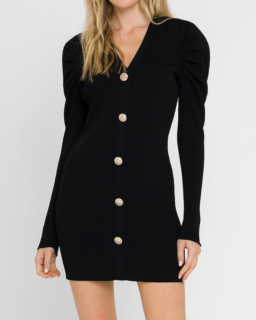 Endless Rose Long Sleeve Button Front Knit Mini Dress | Best Clothes From Express | 2021 Guide
