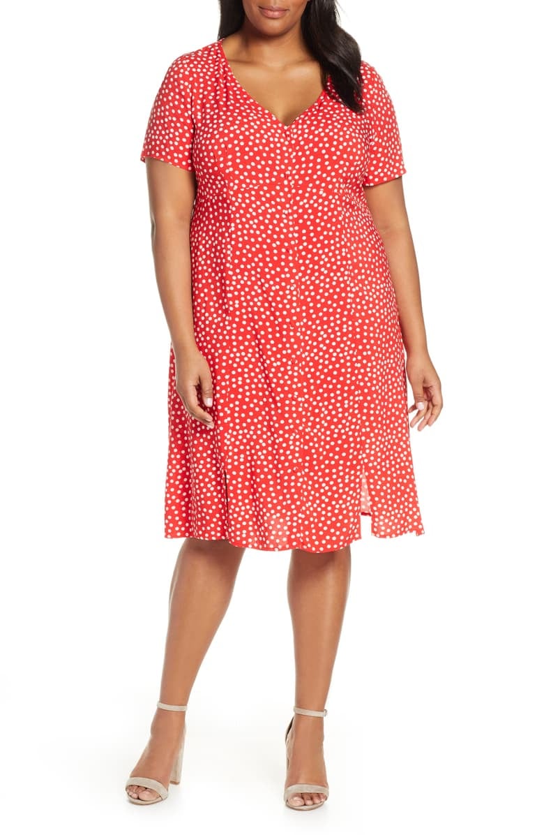 Estelle Adeline Polka Dot Empire Waist Dress 38 Cute and Comfy
