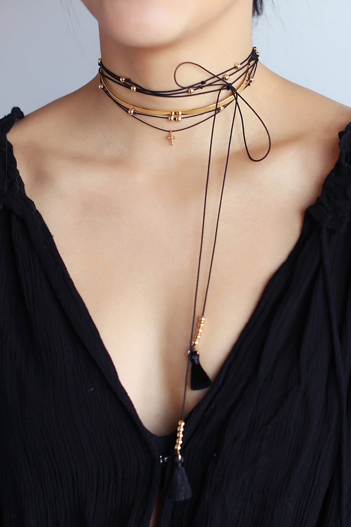 Adornmonde Wes Rose Gold Brass Wrap Choker