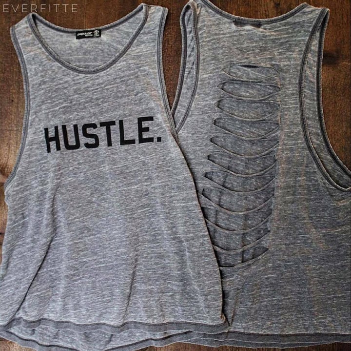 HUSTLE. Burnout Muscle Tee