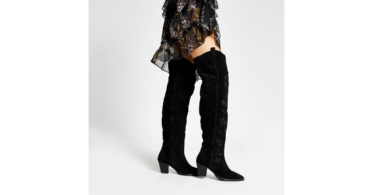 river island embroidered boots