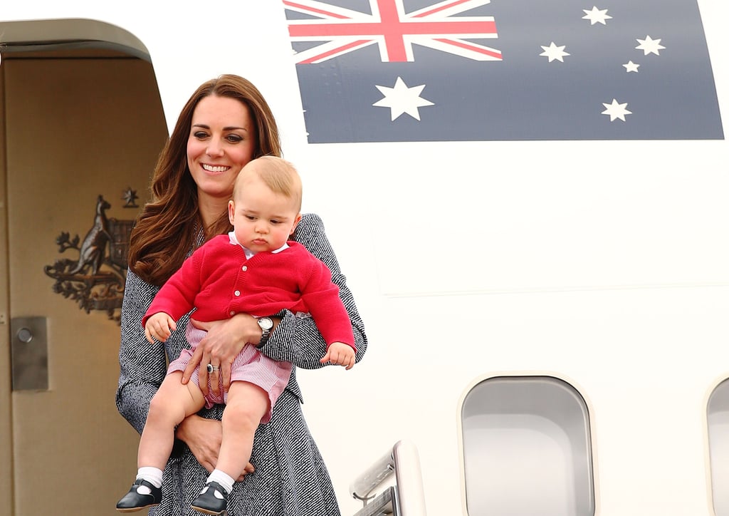 Prince George at Fairbairne Airbase in Canberra, Australia, in April 2014