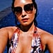 Demi Lovato Orange Patterned One-Piece Swimsuit