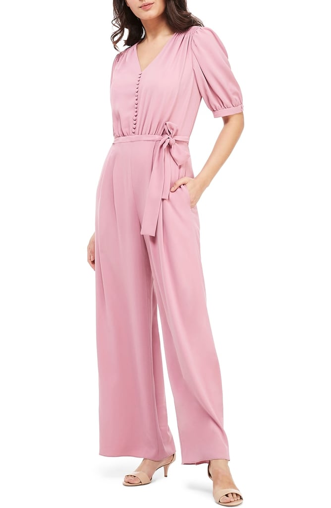 Gal Meets Glam Collection Gabriella Button Bodice Jumpsuit