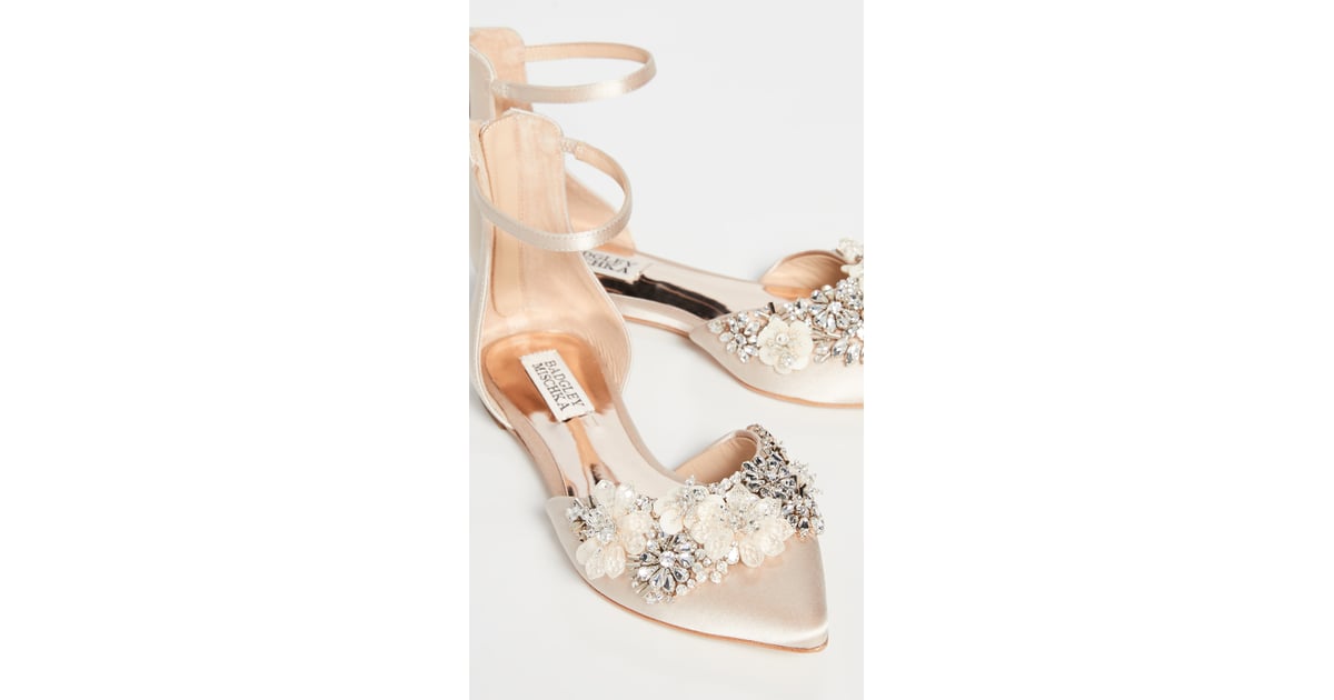 badgley mischka white flats