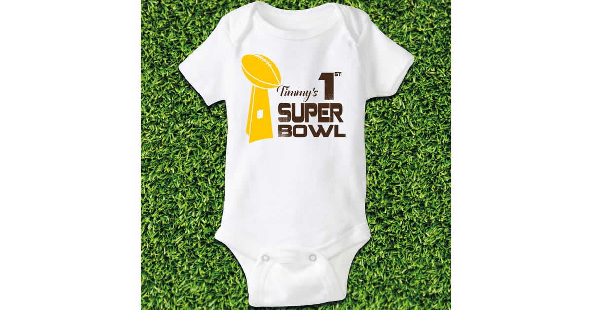 Baby's First Super Bowl Trophy Onesie Super Bowl Onesies For Baby