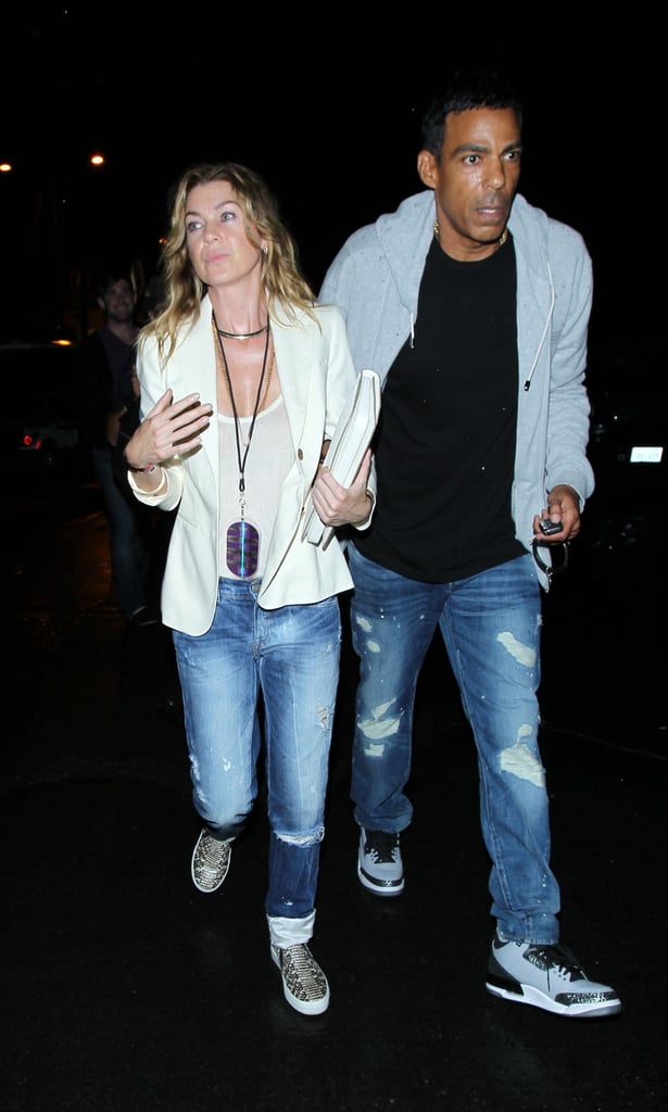 Ellen and Chris stayed close at the Saturday show . . .