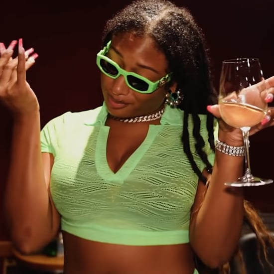 Megan Thee Stallion's Green Shorts Set in Freestyle Video