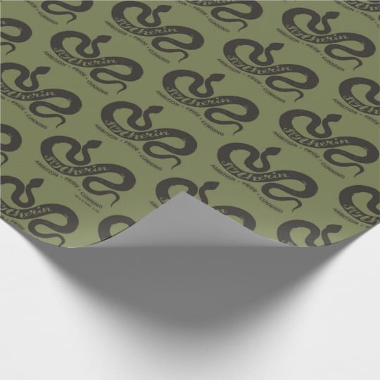 Harry Potter Slytherin Silhouette Typography Wrapping Paper
