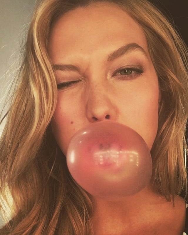 Karlie Kloss Blew Bubbles on the Set of a Photo Shoot
