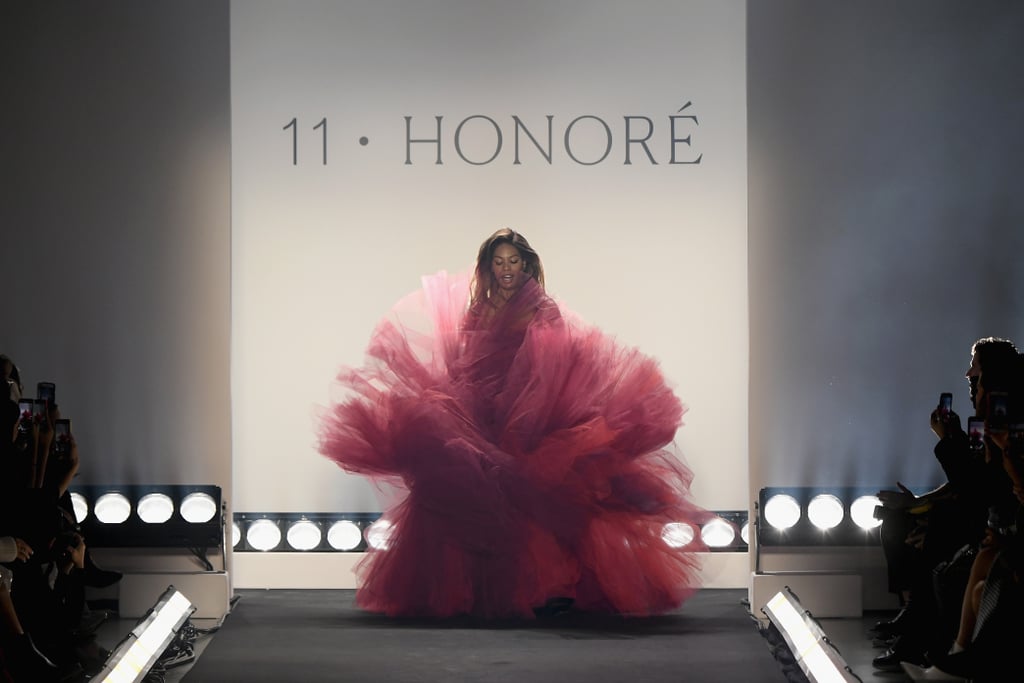 Laverne Cox's Zac Posen Dress on 11 Honoré Runway Feb. 2019