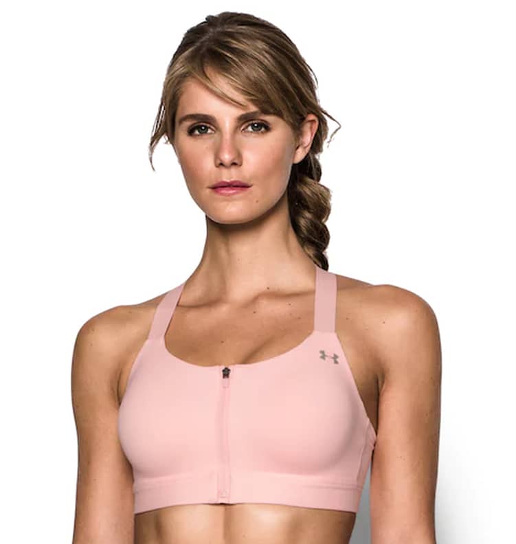 Under Armour Womens Sports Bra High Impact Zip Front Reflective