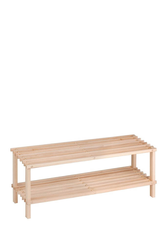 Honey-Can-Do Natural Pine Wood 2-Tier Shoe Rack