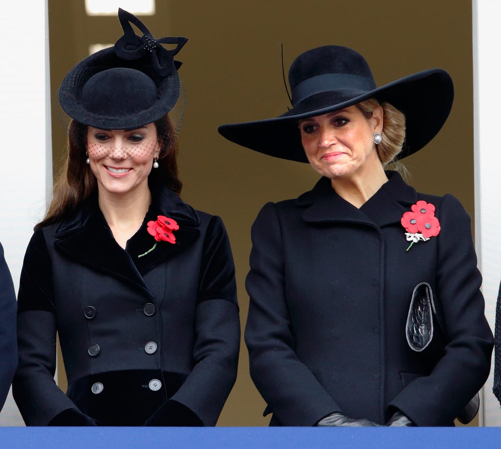 Kate Middleton Wearing Black Velvet Coat and Fascinator