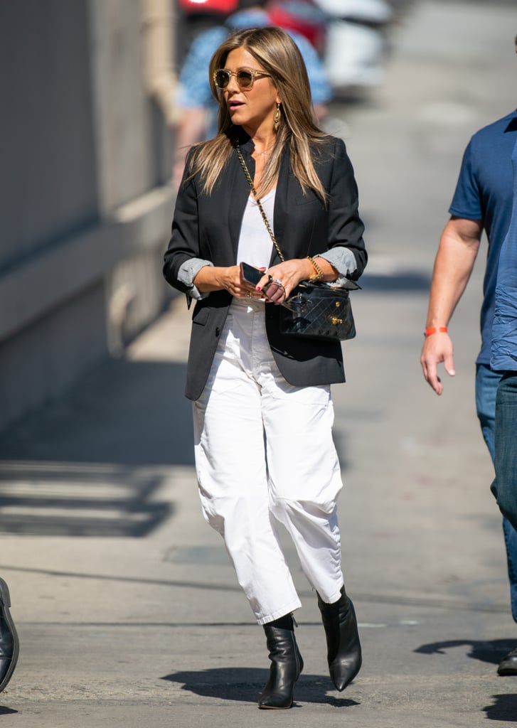 Jennifer Aniston's White Cargo Pants