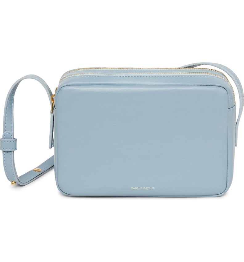 Mansur Gavriel Double Zip Lambskin Leather Crossbody Bag