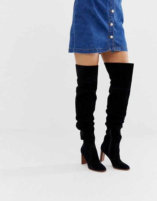 asos design kellie chunky over the knee boots in black