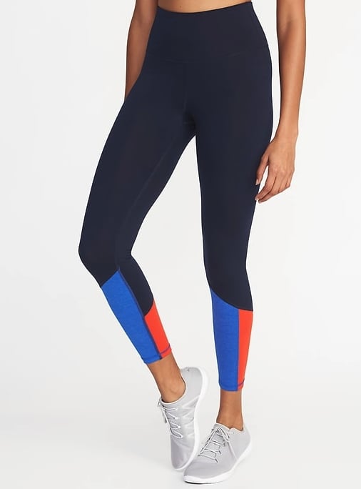 High-Rise 7/8-Length Color-Block Compression Leggings ($33) | Best ...