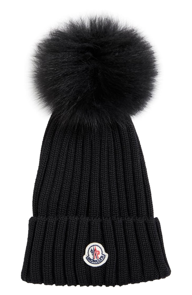 Moncler Rib Wool Hat with Genuine Fox Fur Pom | The Best Beanies for ...